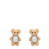 Orecchini Bear con perle in beige 