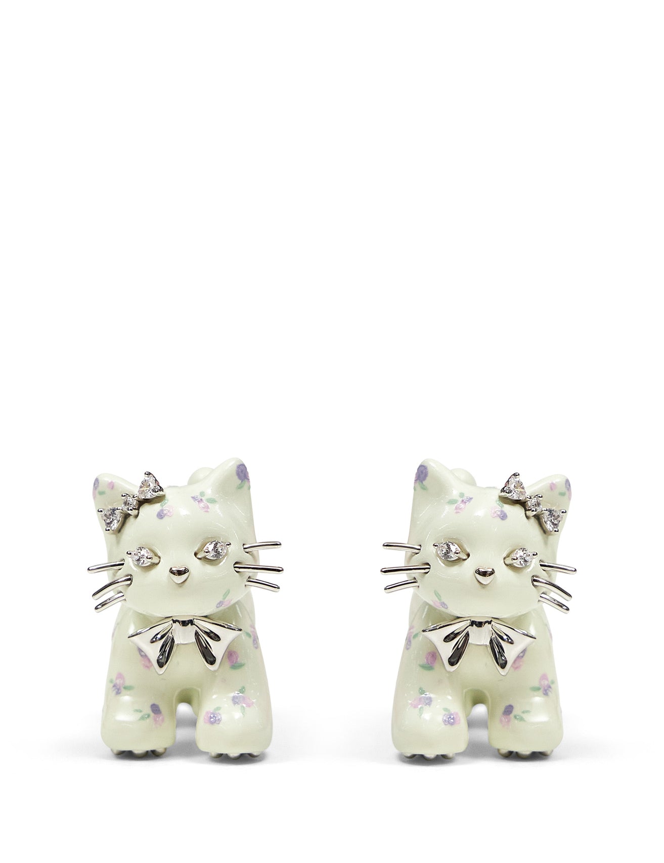 Orecchini Split Kitten in bianco 