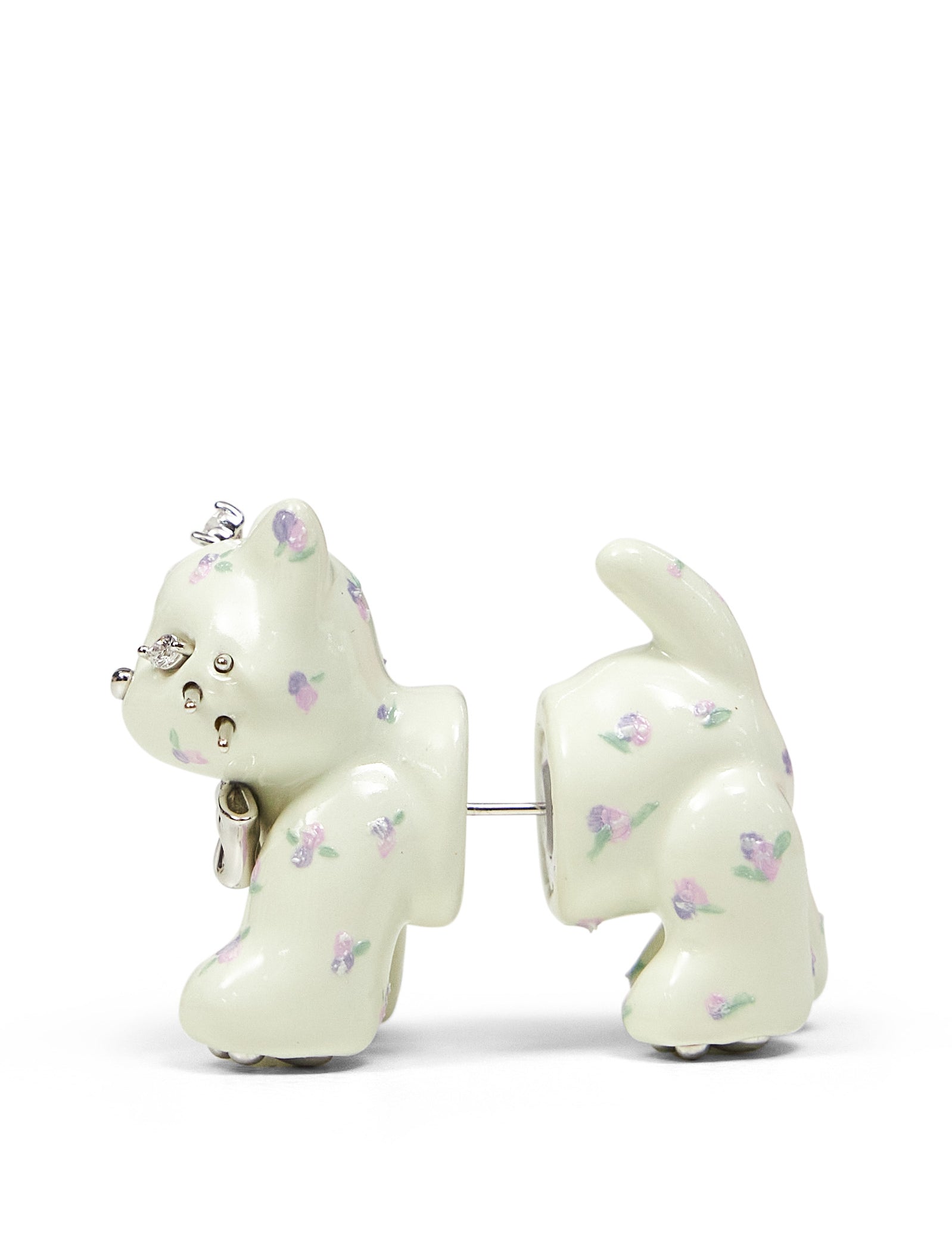 Orecchini Split Kitten in bianco 