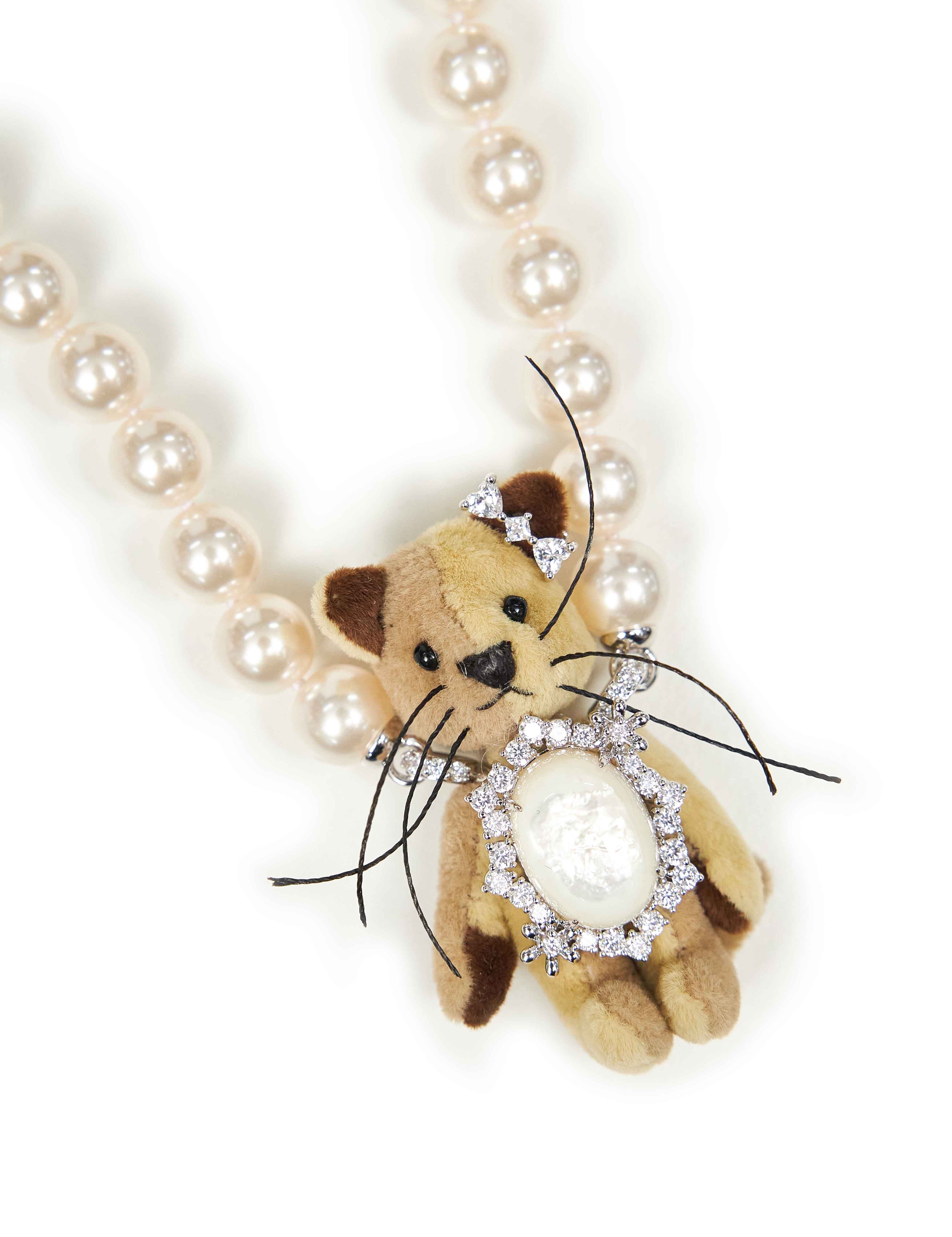 Collana in perle Kitten Pearl in beige 