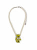 Collana con perle Bear con ciondolo in bianco e verde