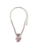 Collana con perle Bear con ciondolo in bianco e viola
