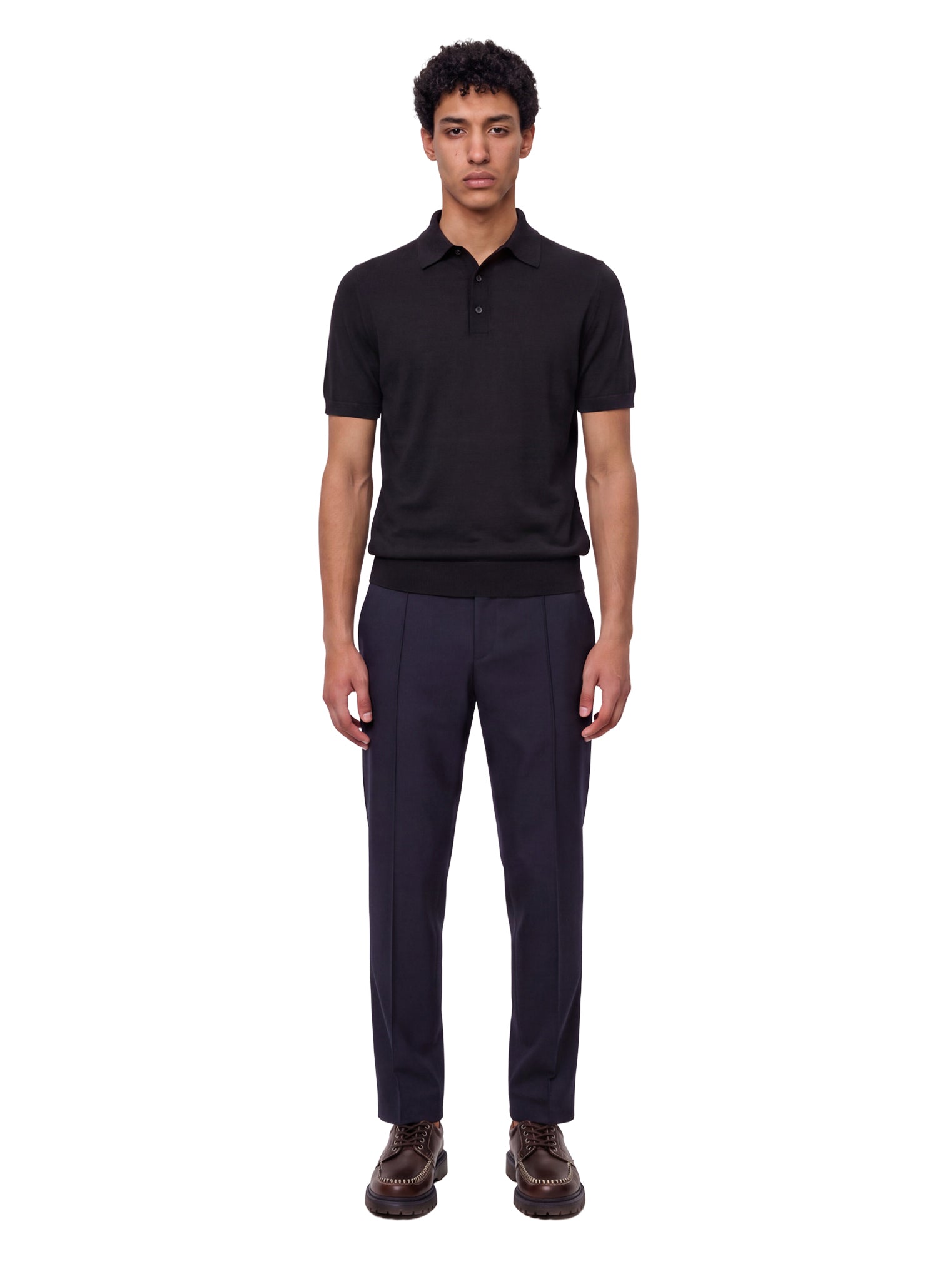 Pantaloni con pieghe in blu 