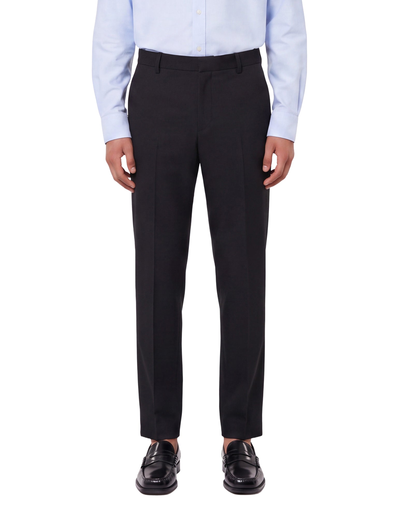 Pantaloni con pieghe in nero 