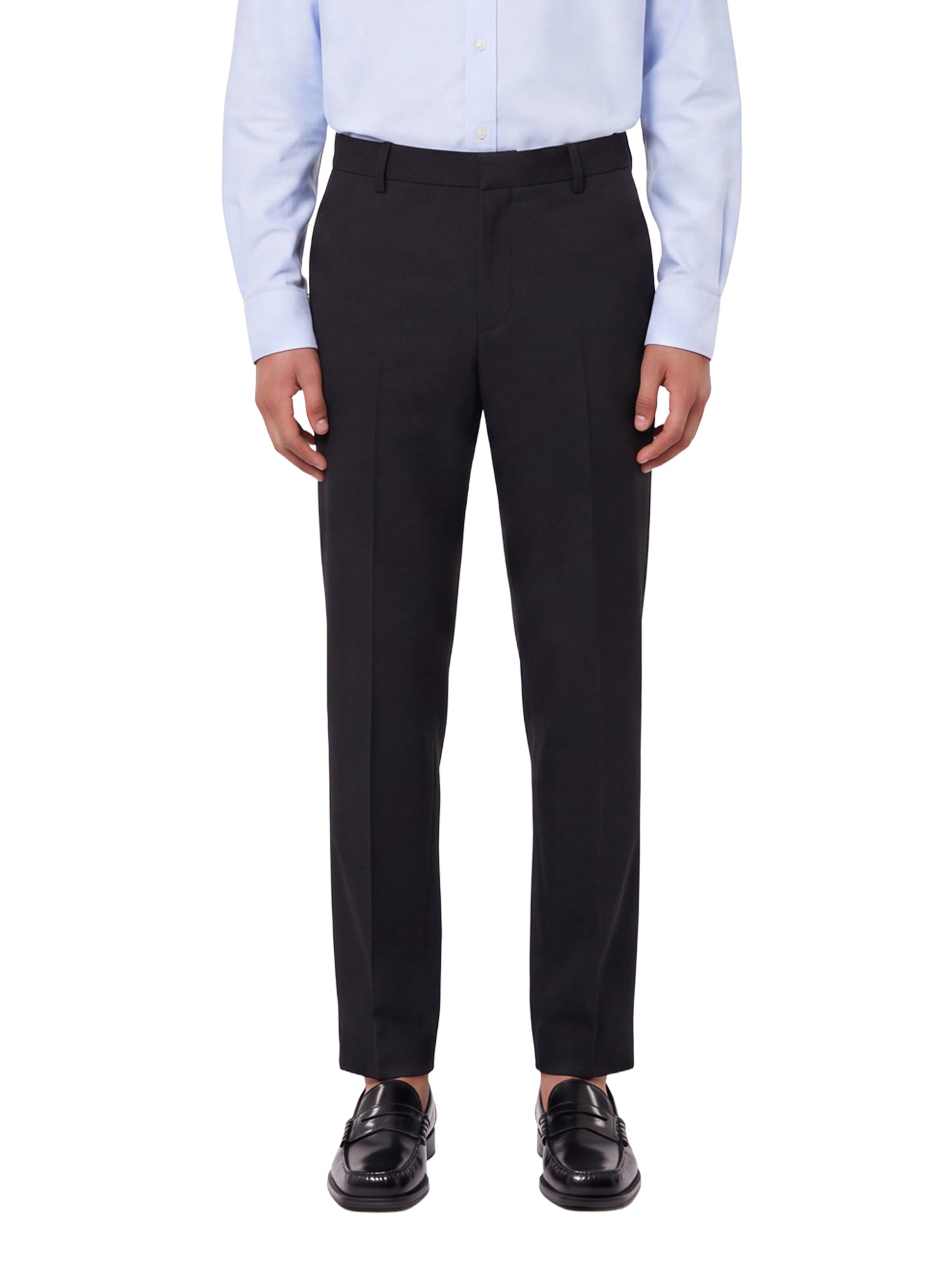 Pantaloni con pieghe in nero 