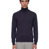 Maglione Cashseta a collo alto in blu 