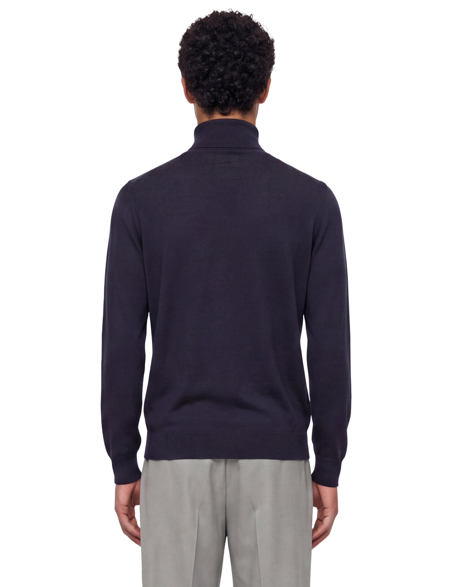 Maglione Cashseta a collo alto in blu 