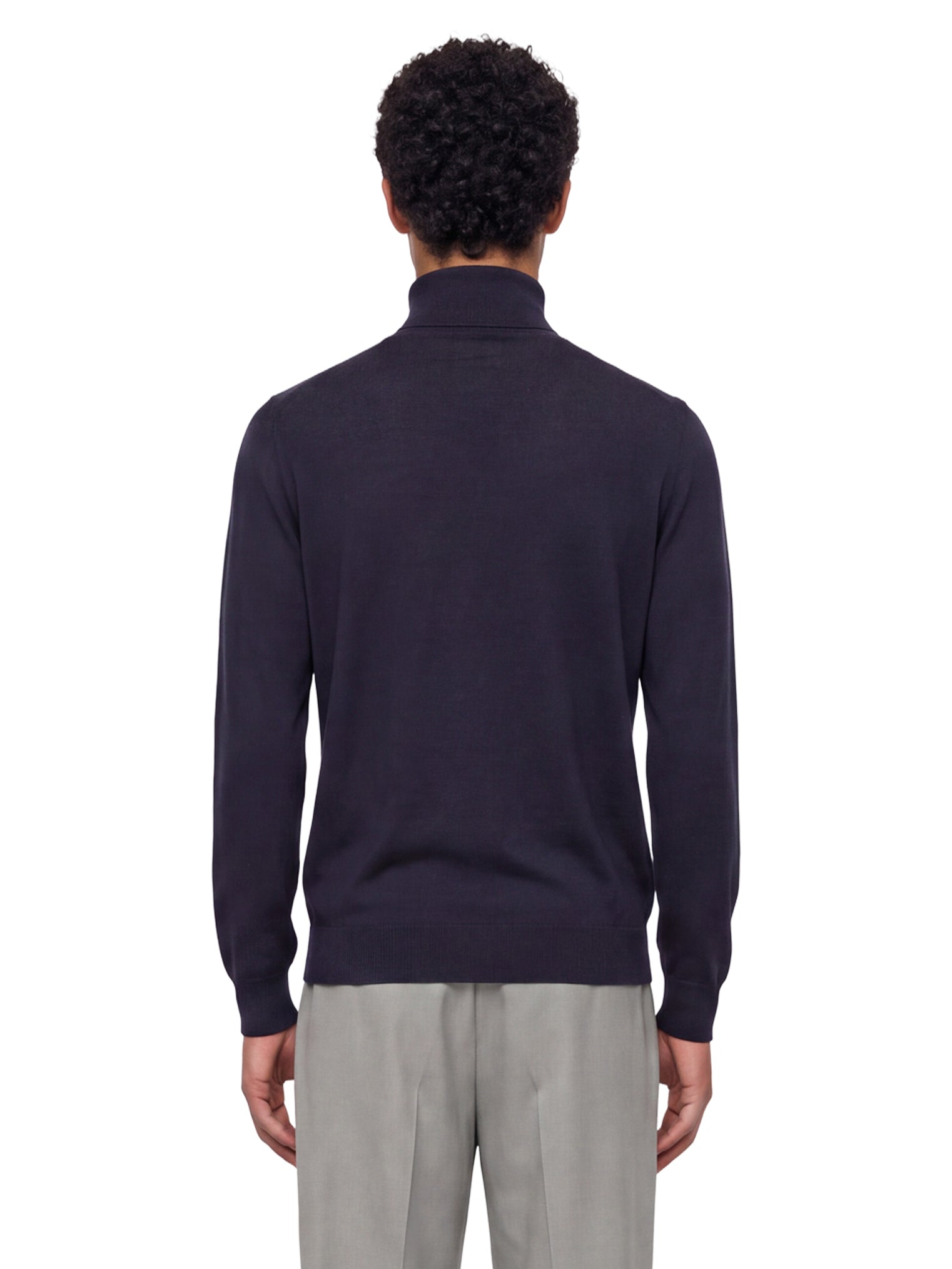 Maglione Cashseta a collo alto in blu 