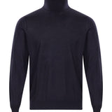 Maglione Cashseta a collo alto in blu 