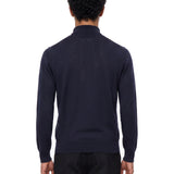 Polo Cashseta a maniche lunghe in blu 