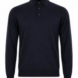 Polo Cashseta a maniche lunghe in blu 