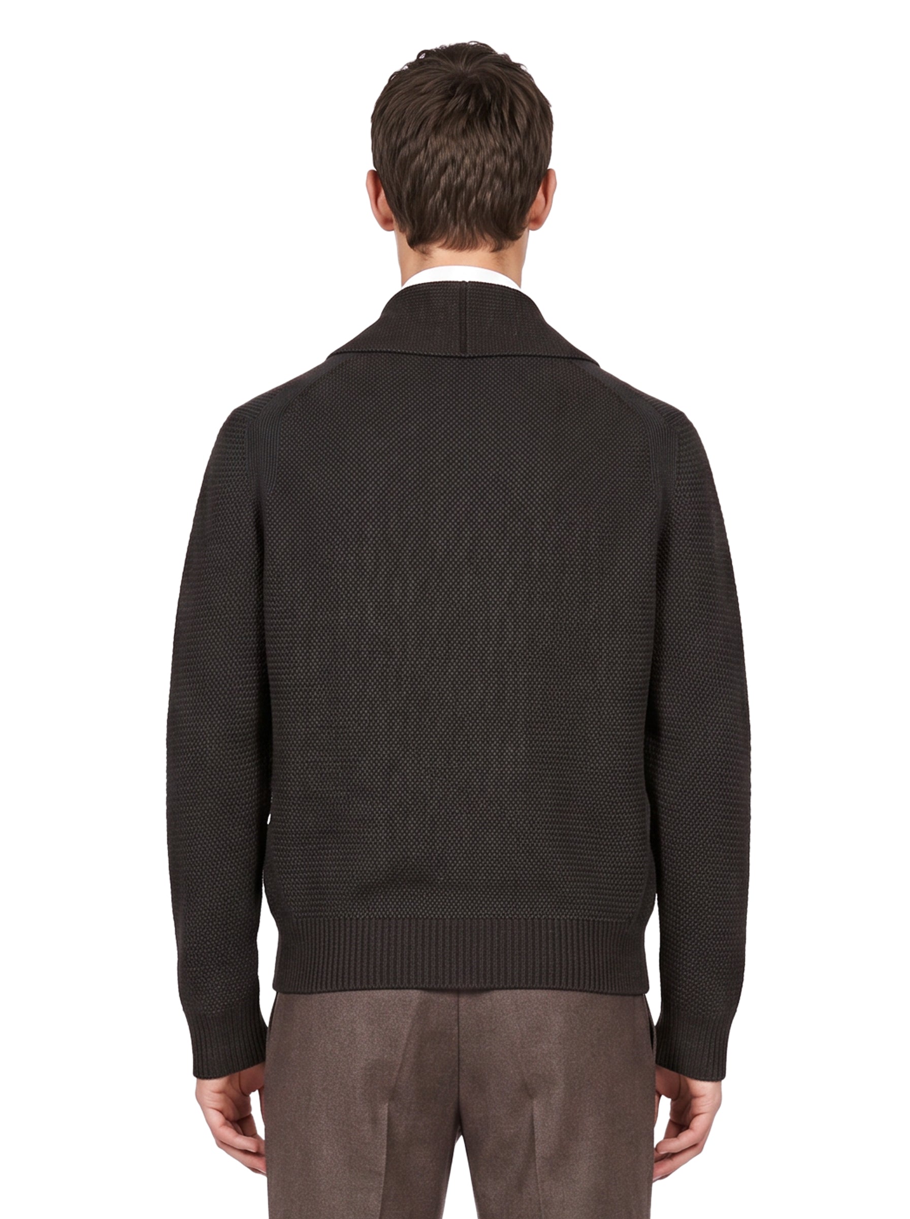 Cardigan in lana e cahmere in grigio 