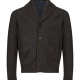 Cardigan in lana e cahmere in grigio 