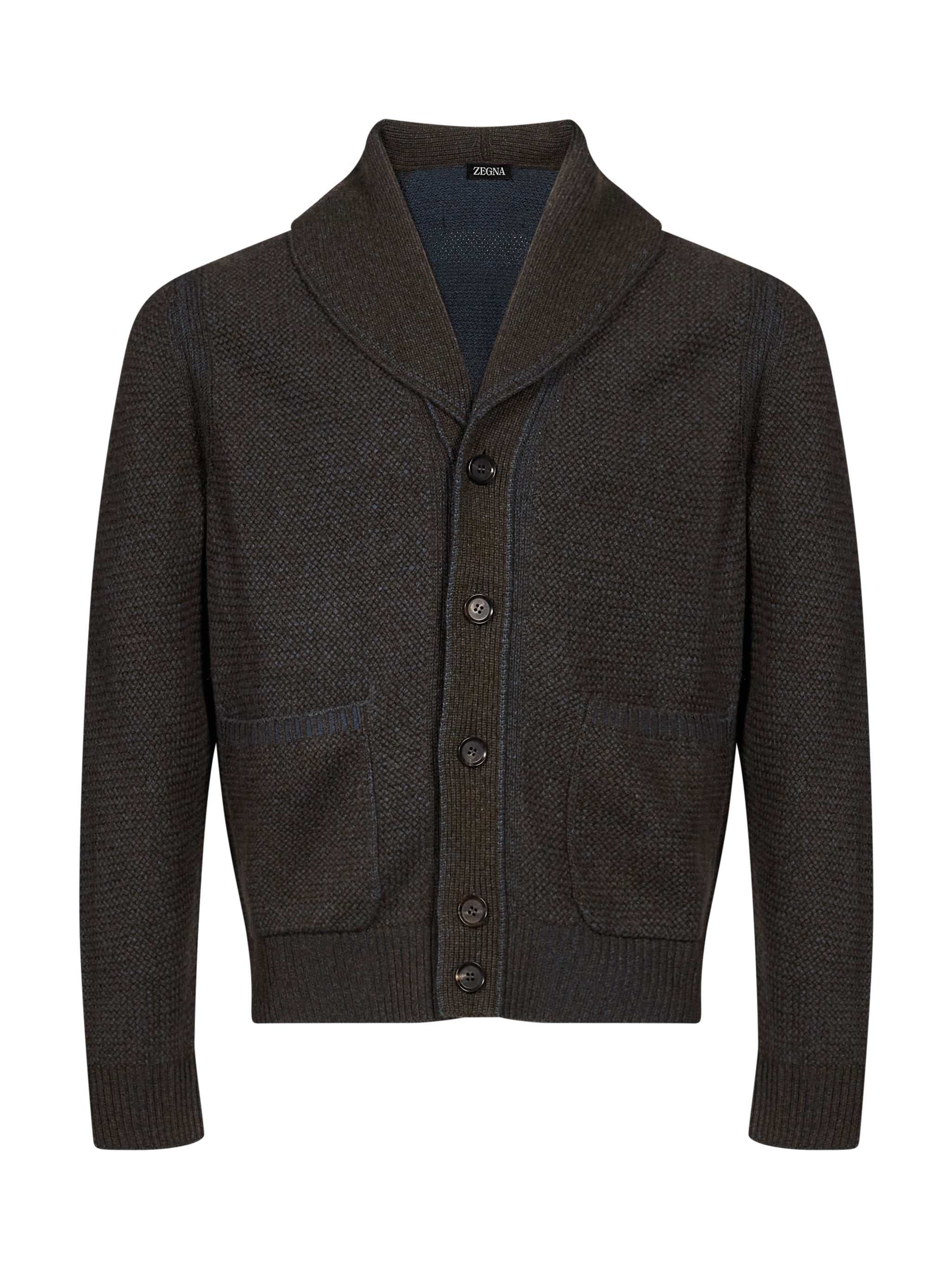 Cardigan in lana e cahmere in grigio 