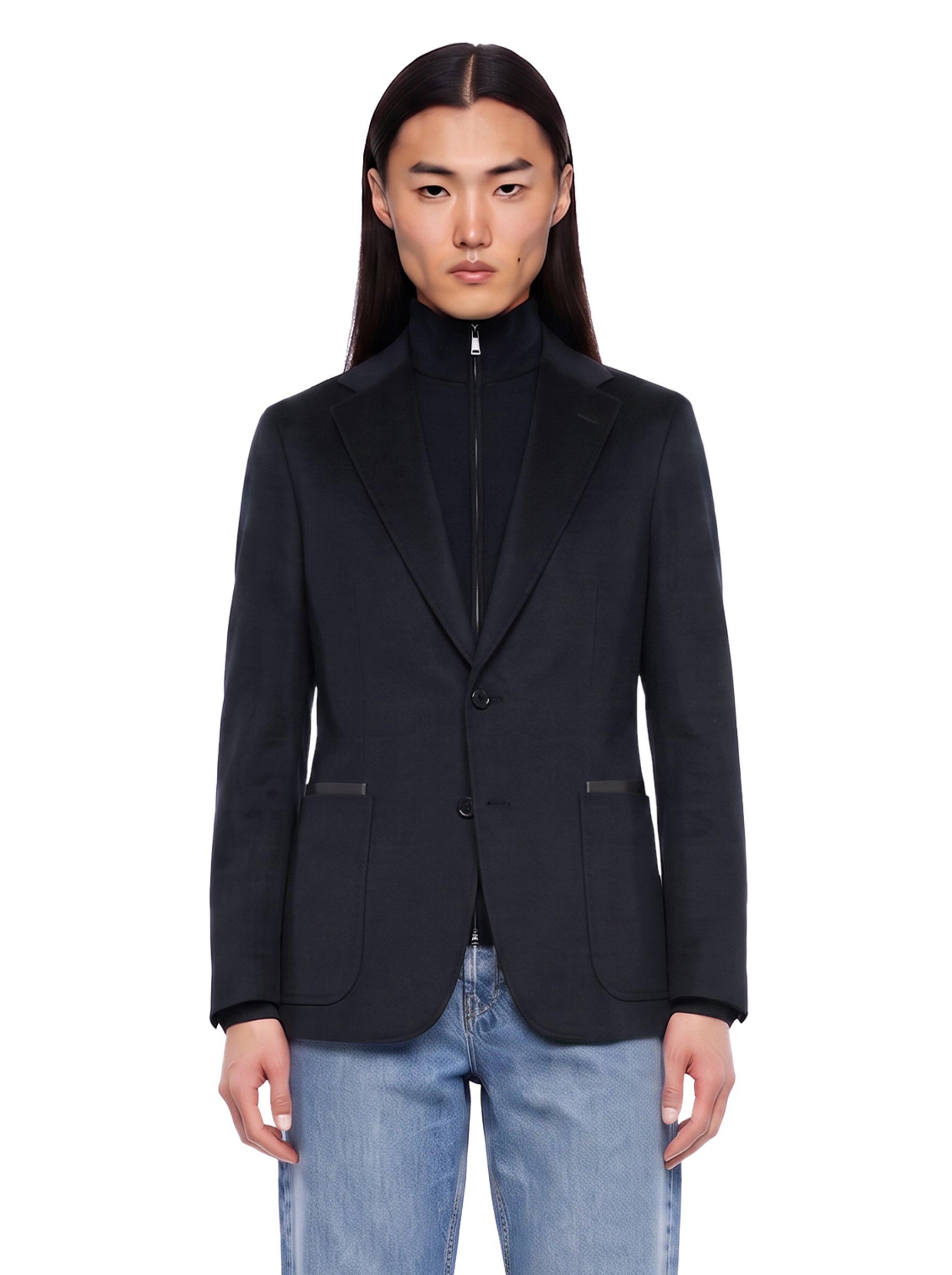 Giacca sartoriale monopetto in cashmere 
