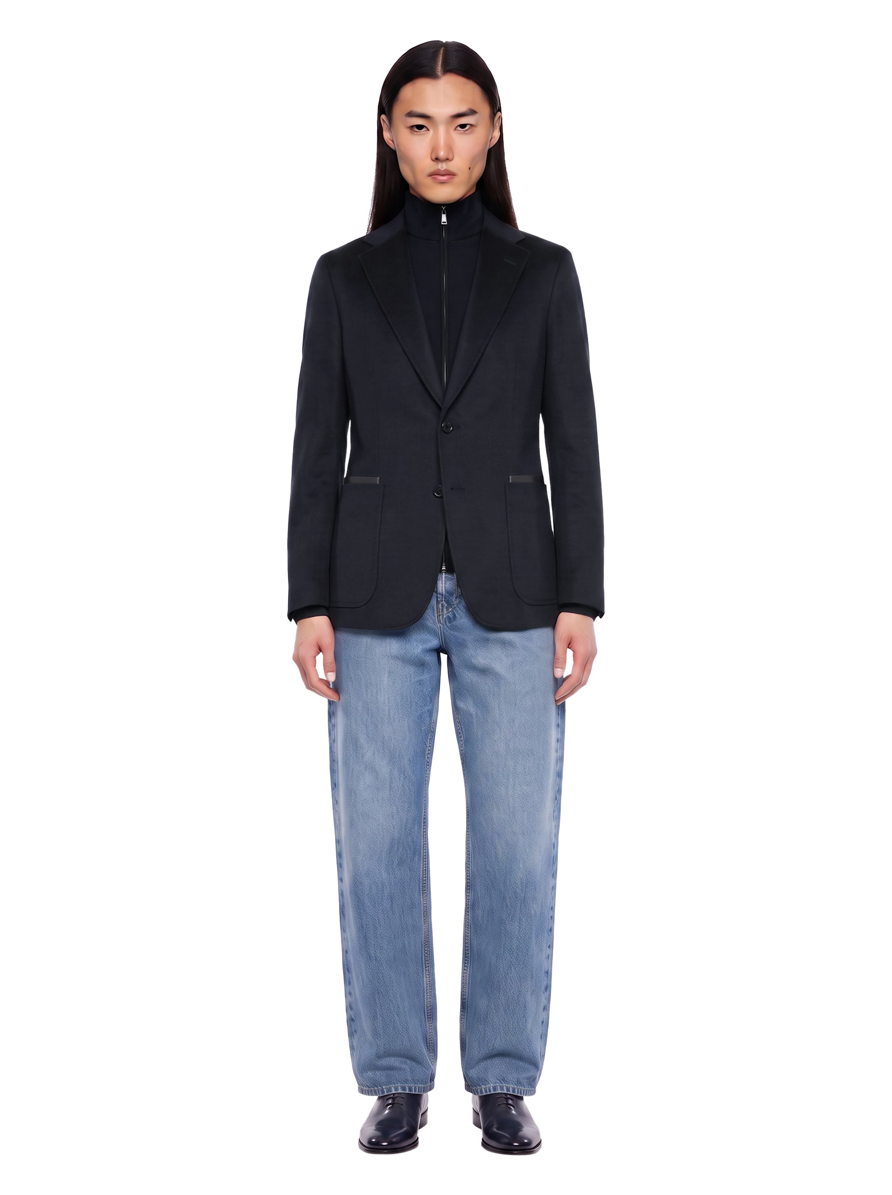 Giacca sartoriale monopetto in cashmere 