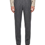 Pantaloni in lana a gamba dritta in grigio 