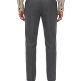 Pantaloni in lana a gamba dritta in grigio 