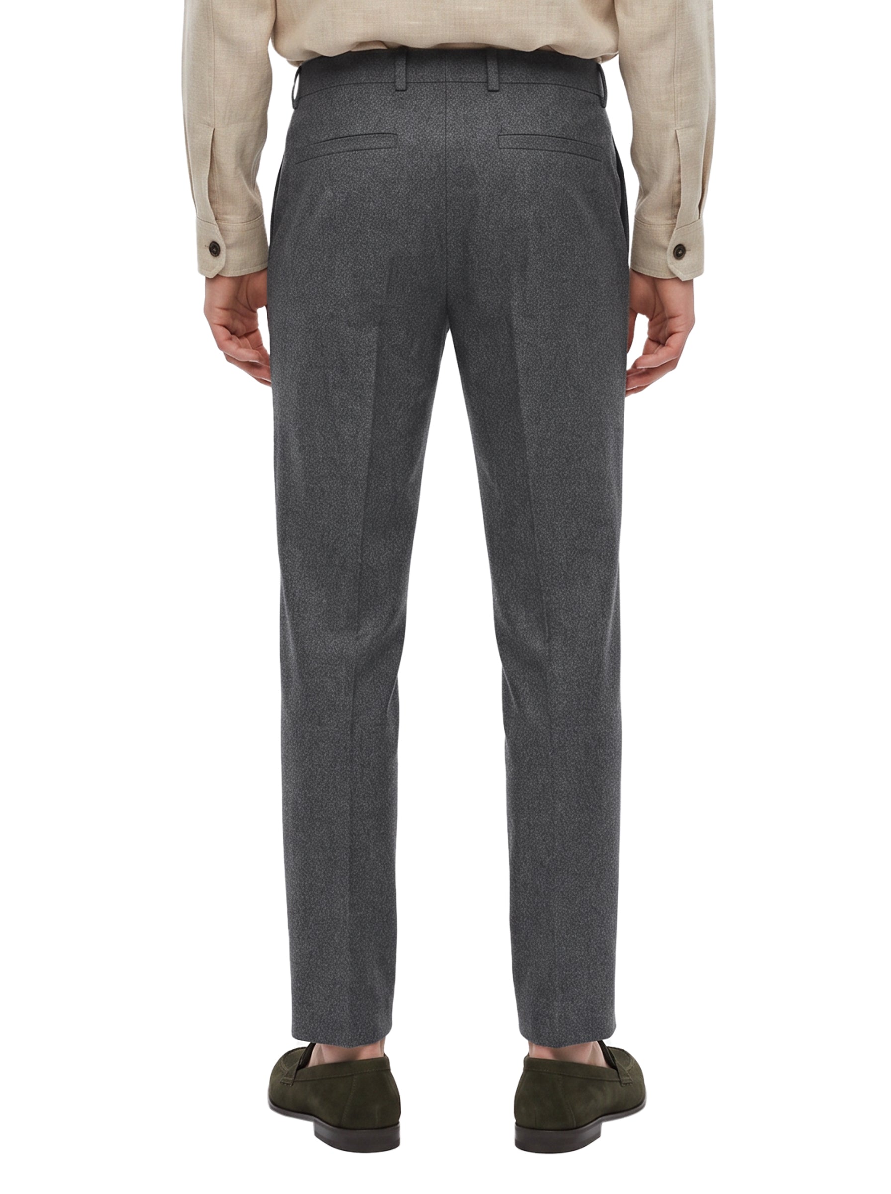 Pantaloni in lana a gamba dritta in grigio 