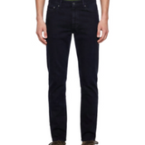 Pantaloni in cotone a gamba dritta in blu 