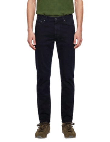 Pantaloni in cotone a gamba dritta in blu 