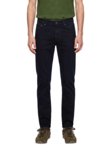 Pantaloni in cotone a gamba dritta in blu 