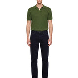 Pantaloni in cotone a gamba dritta in blu 