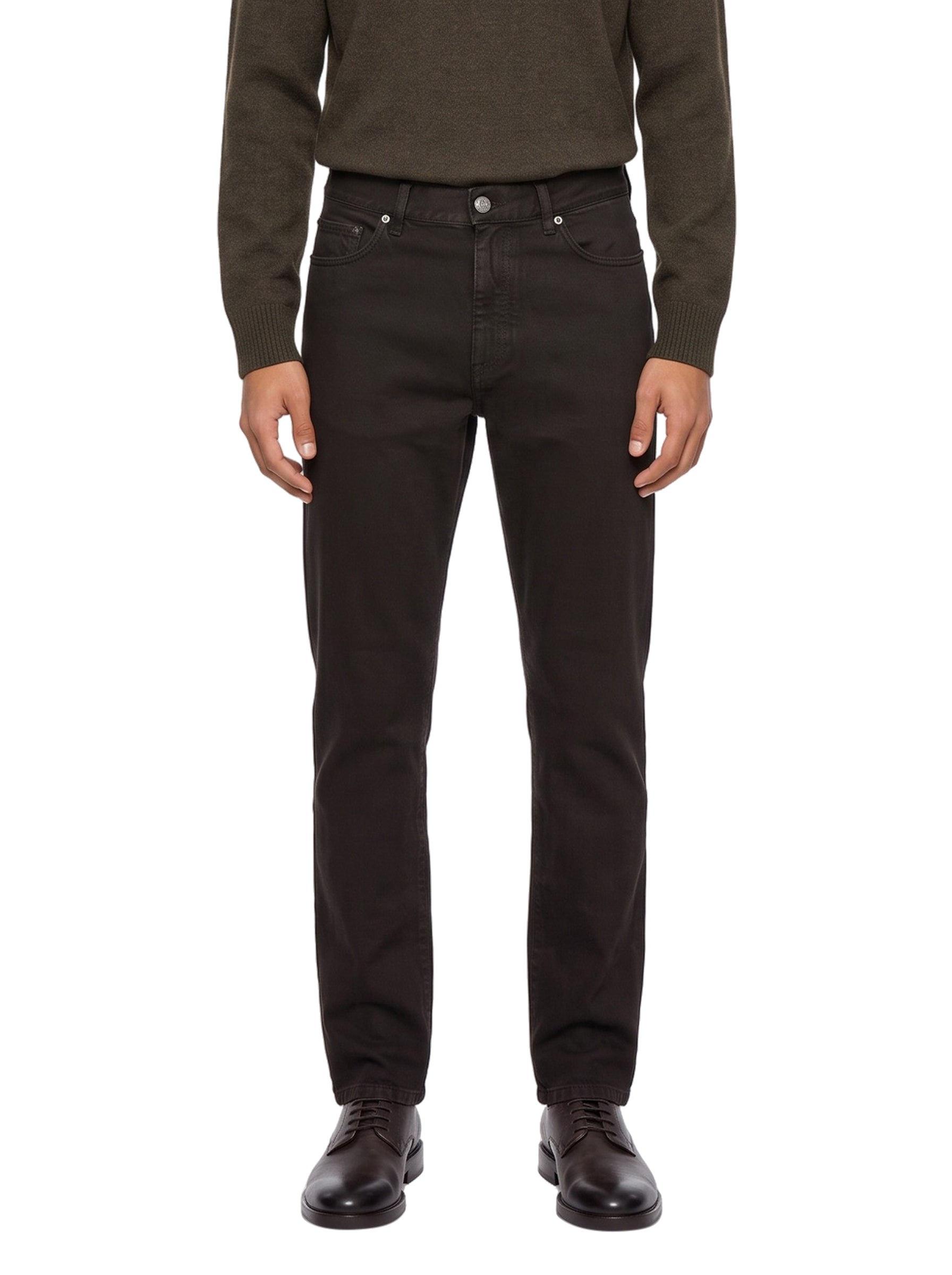 Jeans a gamba dritta in marrone 