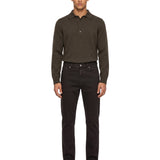 Jeans a gamba dritta in marrone 