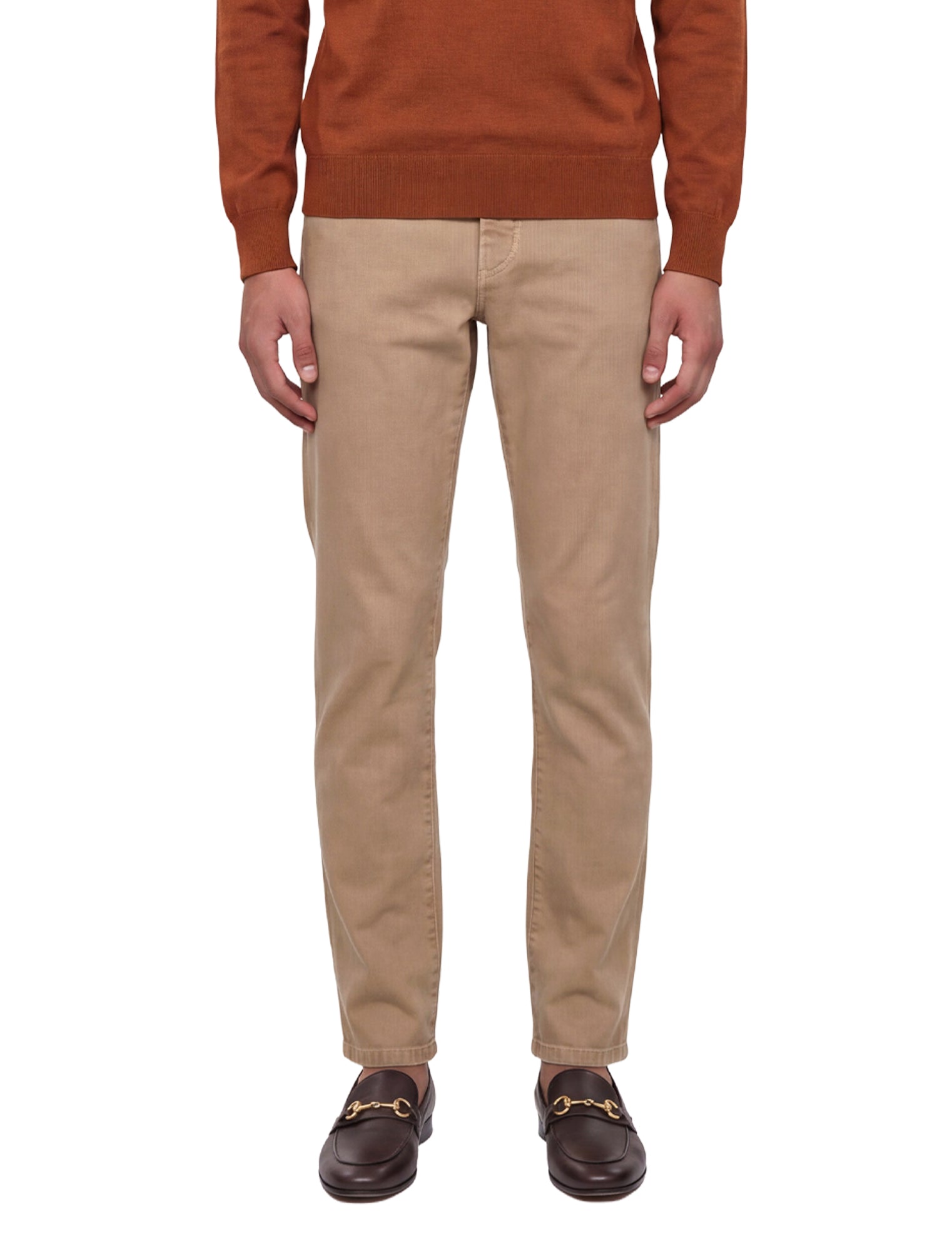 Pantaloni con pieghe in beige 