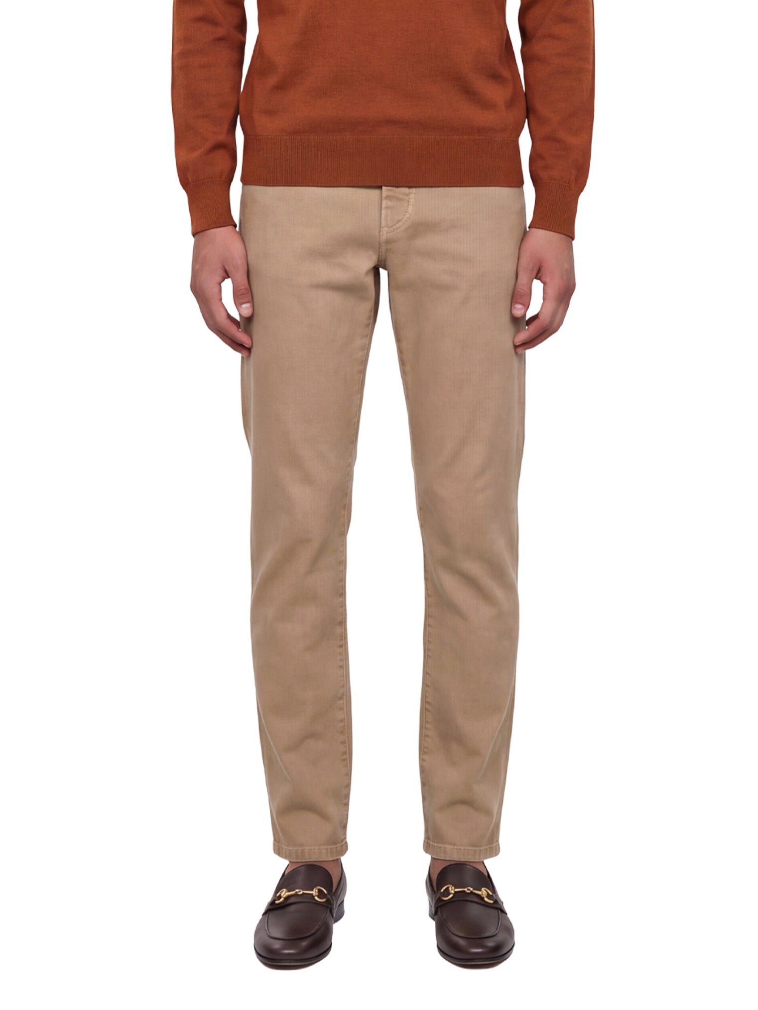 Pantaloni con pieghe in beige 