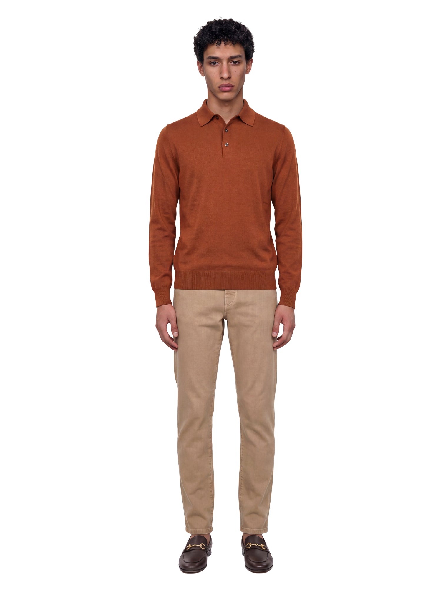 Pantaloni con pieghe in beige 