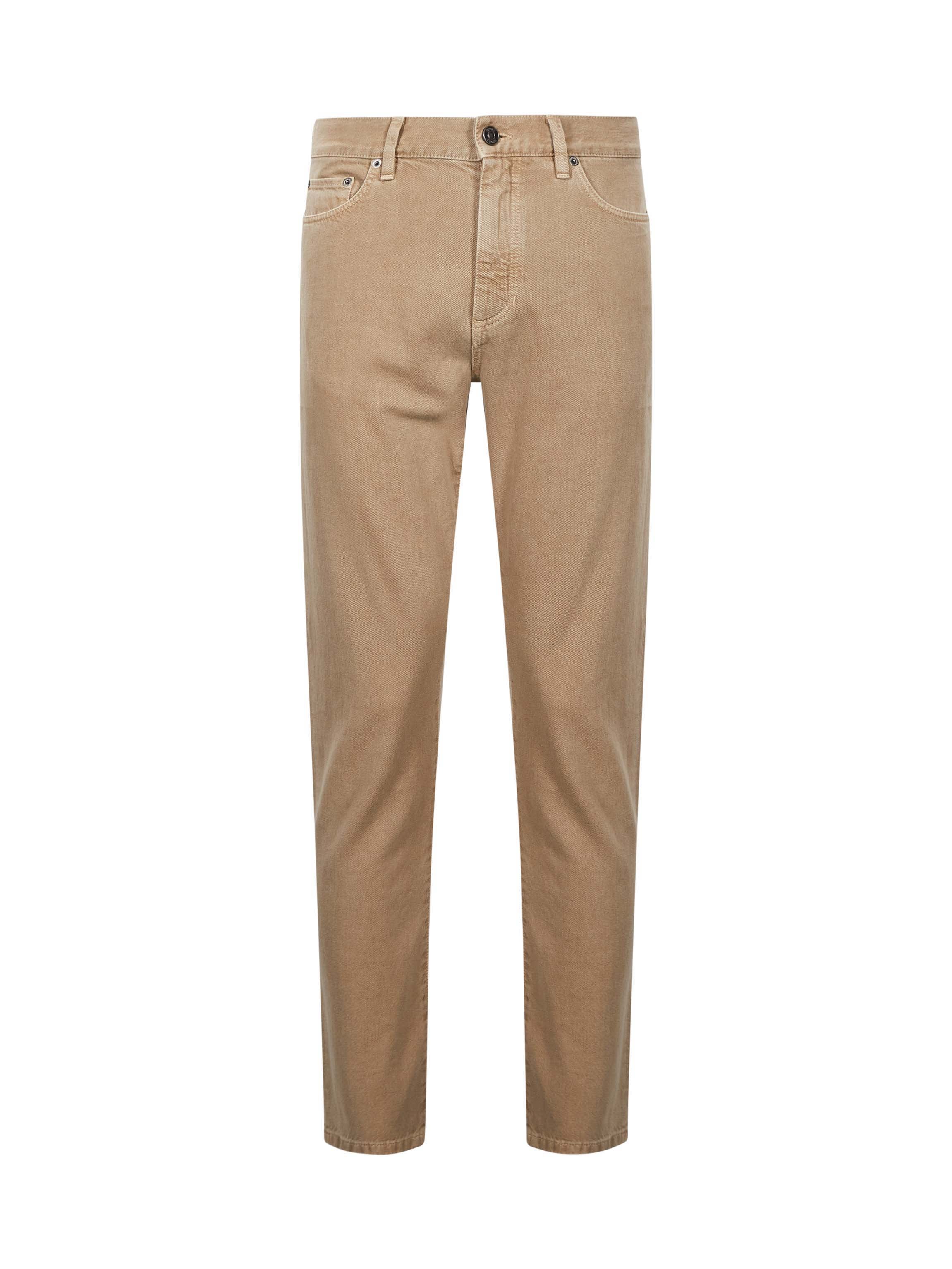 Pantaloni con pieghe in beige 