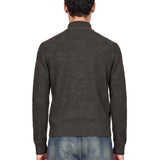 Cardigan a colo alto con zip in verde 
