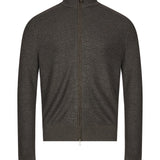 Cardigan a colo alto con zip in verde 