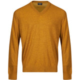 Maglione con scollo a V oasi in giallo 