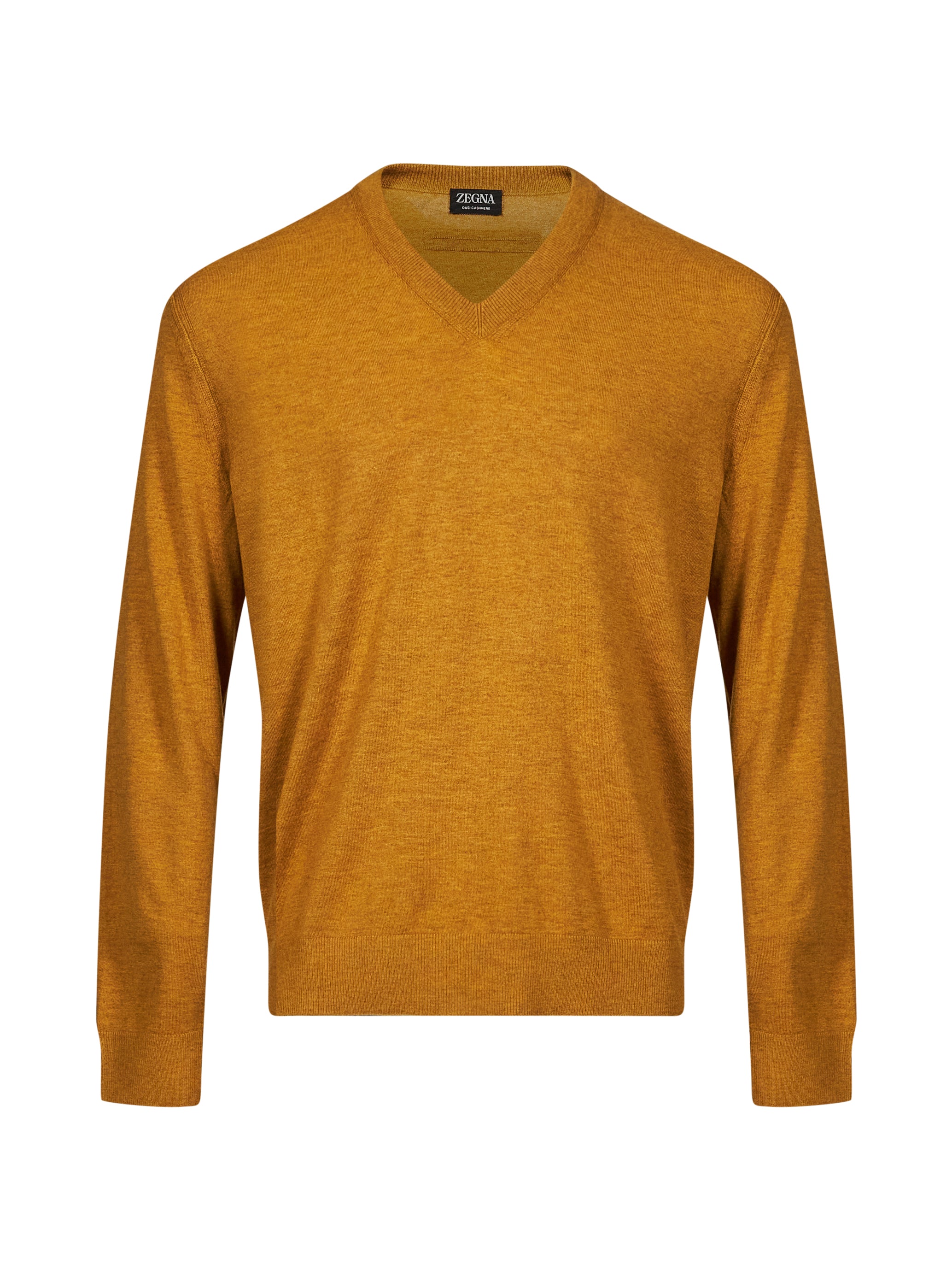 Maglione con scollo a V oasi in giallo 