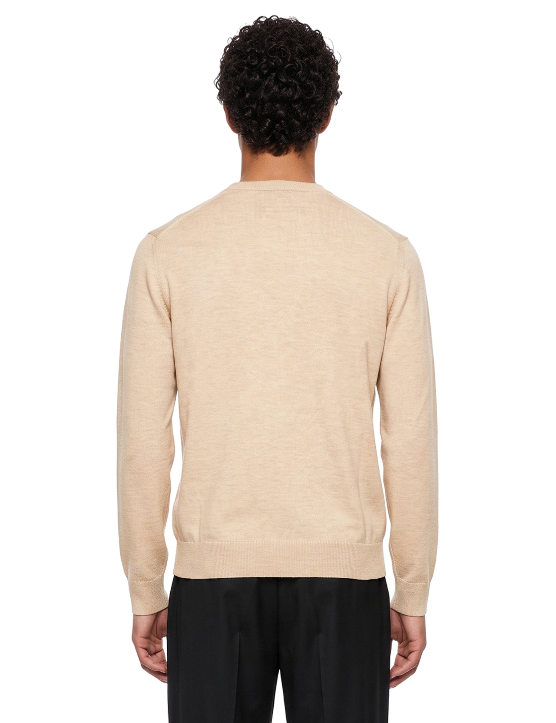 Maglione con scollo a V Oasi in beige 