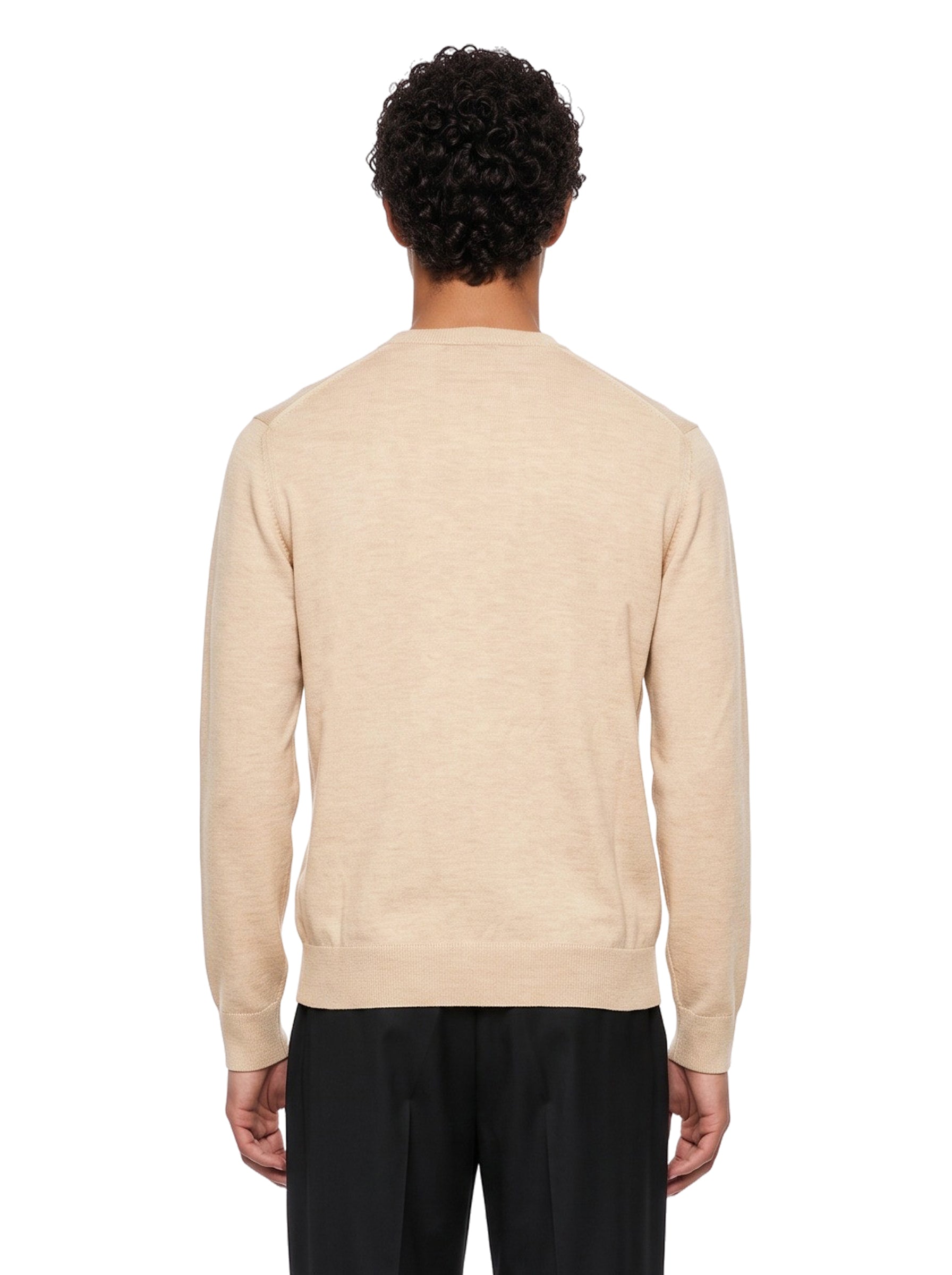 Maglione con scollo a V Oasi in beige 
