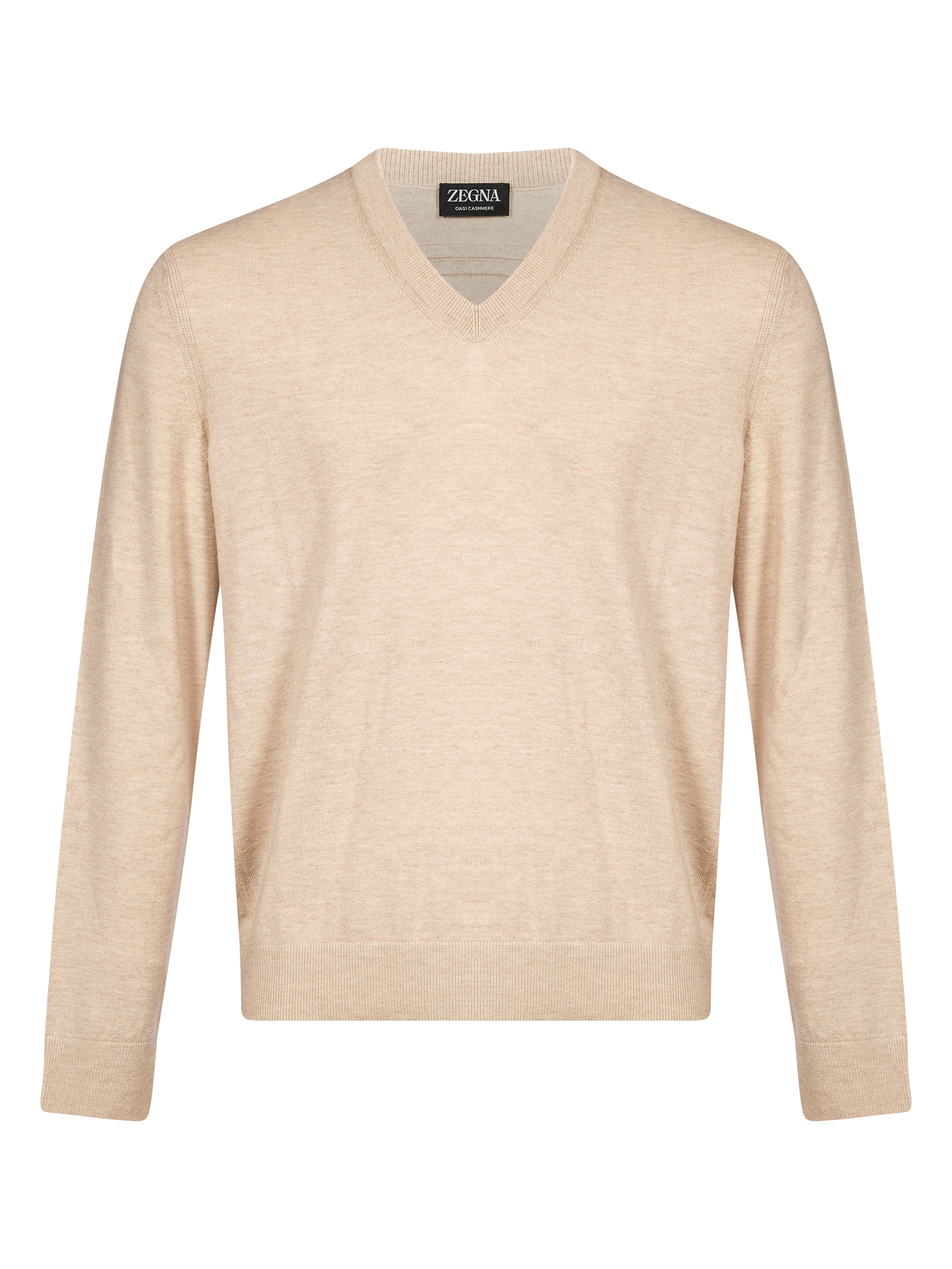Maglione con scollo a V Oasi in beige 