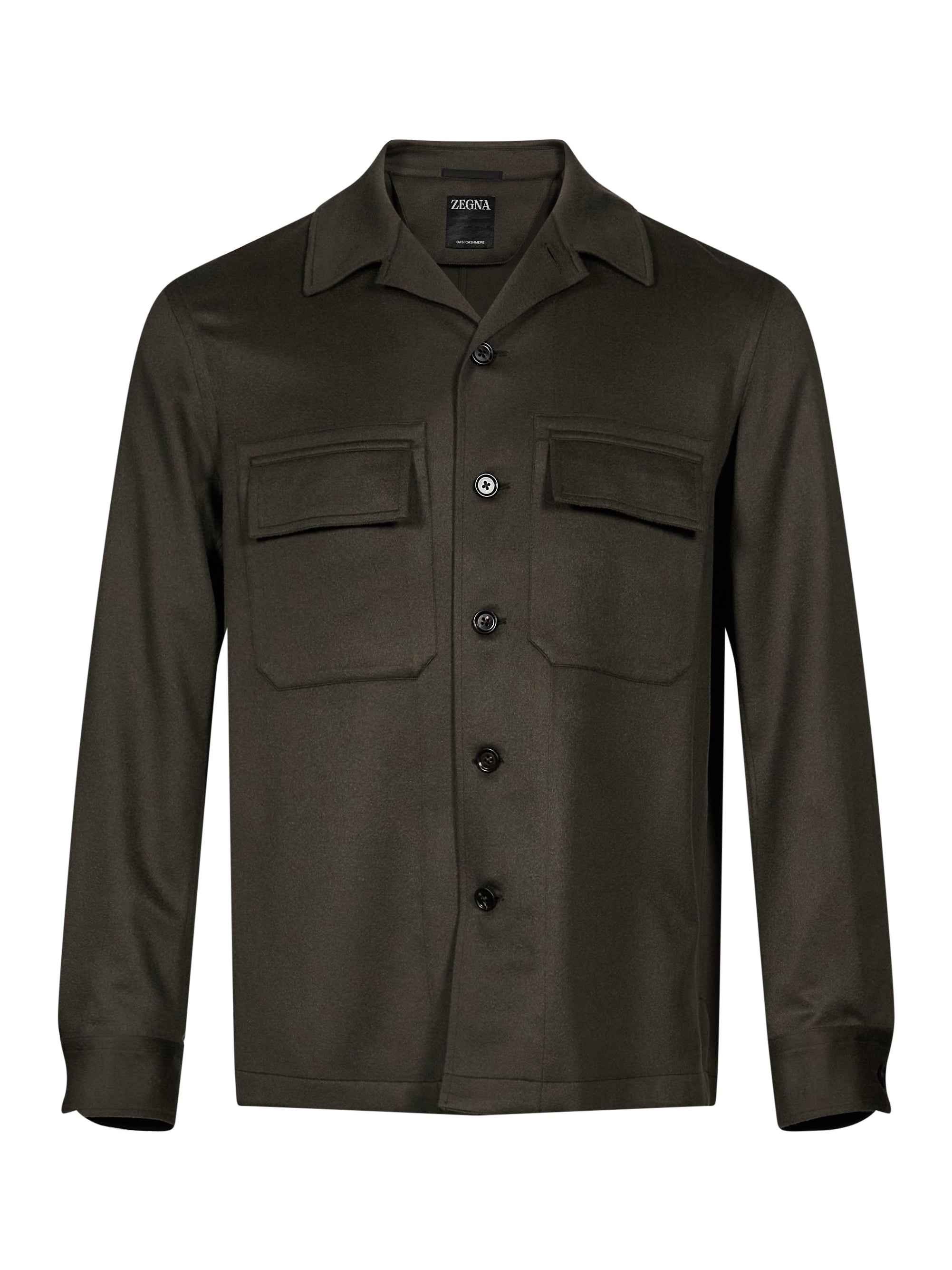Cgiacca-camicia Oasi in cashmere in verde 
