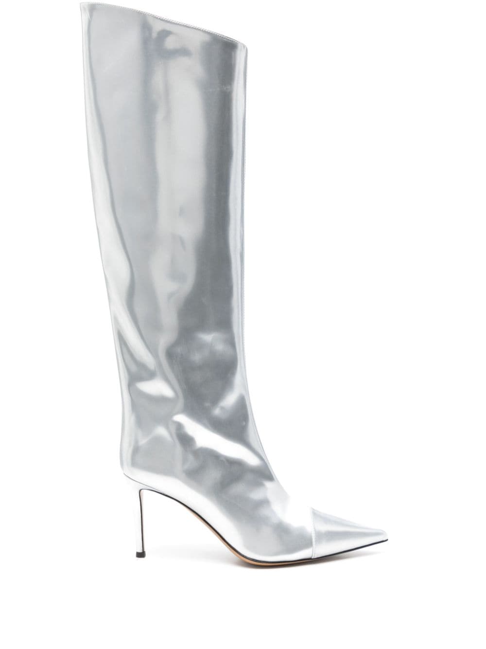 Stivali al ginocchio 90mm in argento - donna 