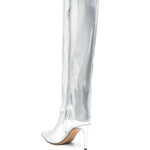 Stivali al ginocchio 90mm in argento - donna 
