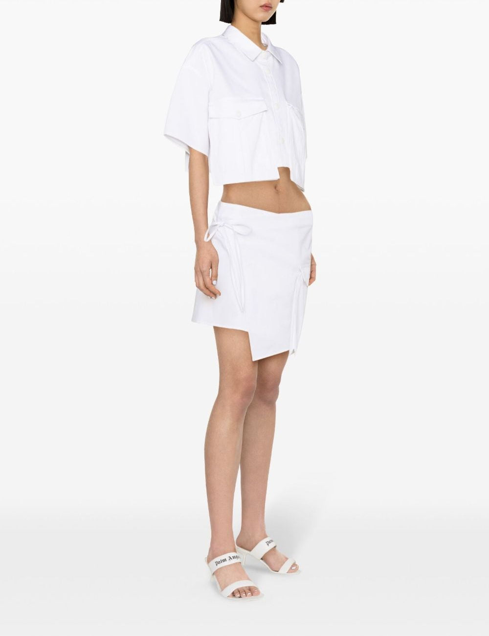 Minigonna asimmetrica in bianco - donna 
