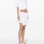 Minigonna asimmetrica in bianco - donna 