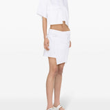 Minigonna asimmetrica in bianco - donna 