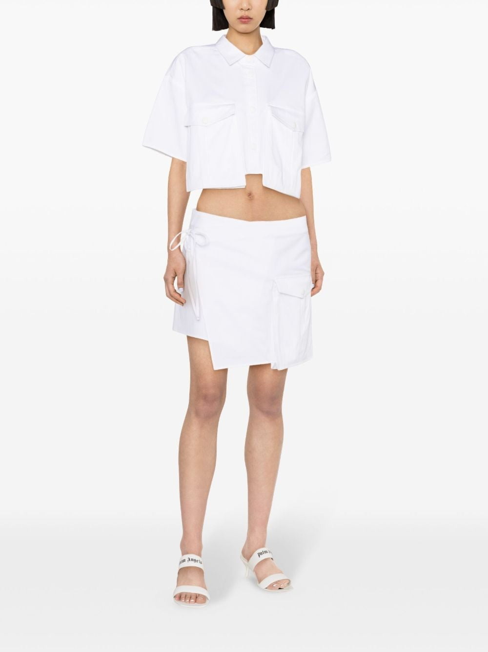 Minigonna asimmetrica in bianco - donna 