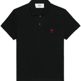 Polo con ricamo in nero - unisex 