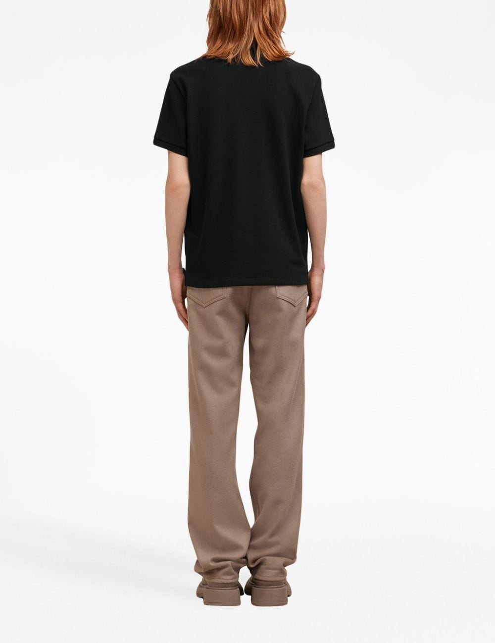 Polo con ricamo in nero - unisex 