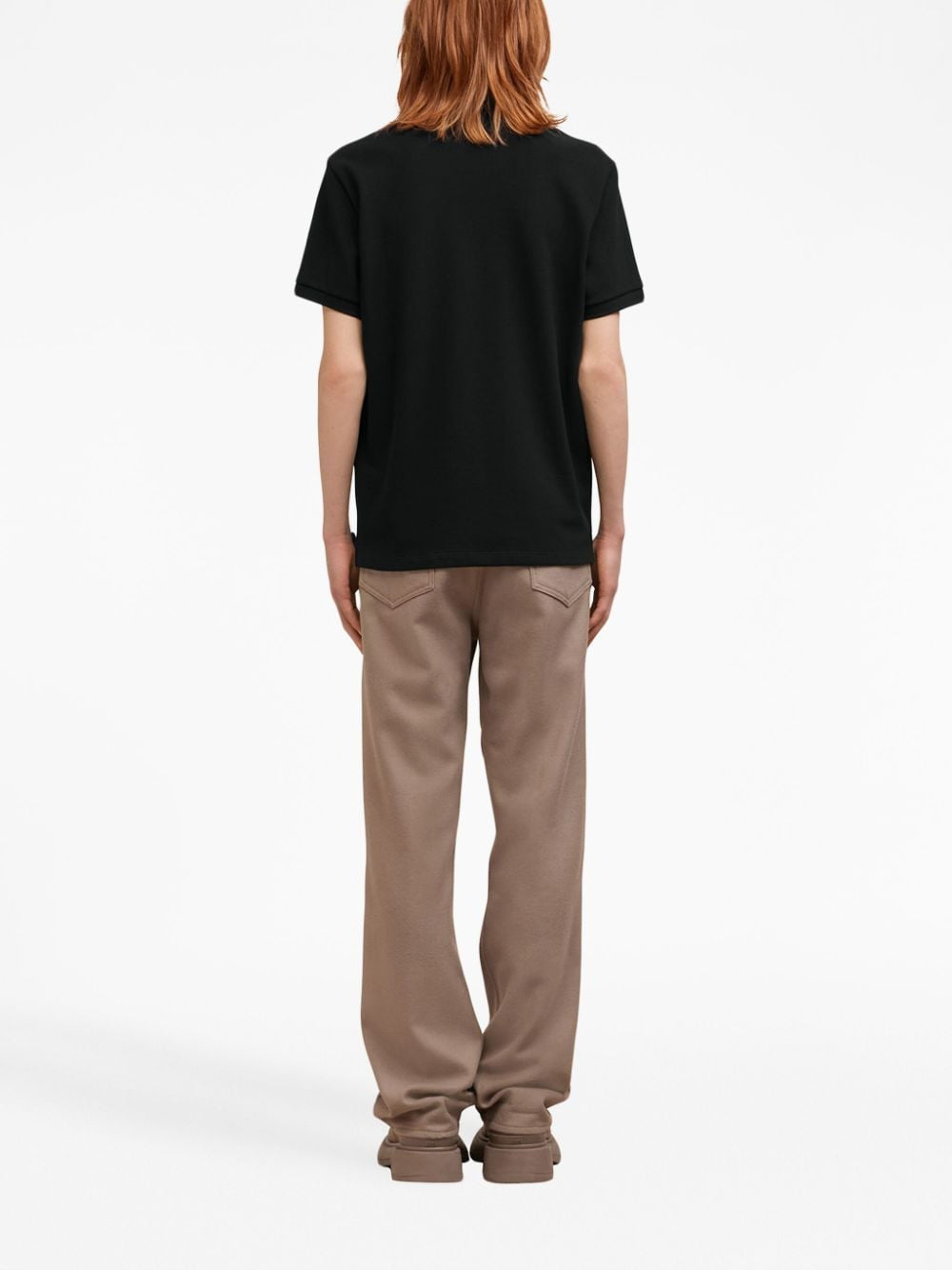 Polo con ricamo in nero - unisex 